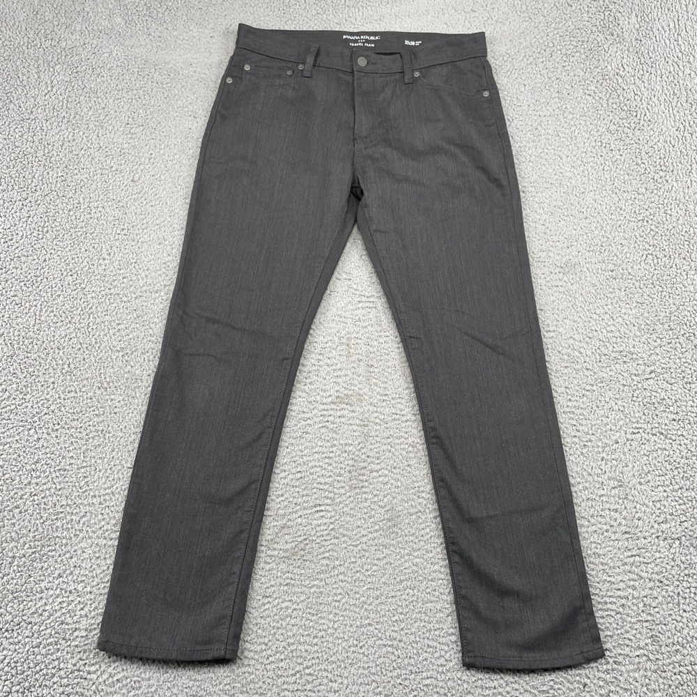 Banana Republic Travel Jean Mens 32x30 Gray Slim Fit Stretch Denim Pants